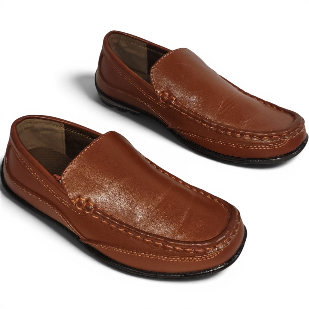 Deer Stags Booster Loafers Boys Size 3M Brown Simulated Leather Slip On